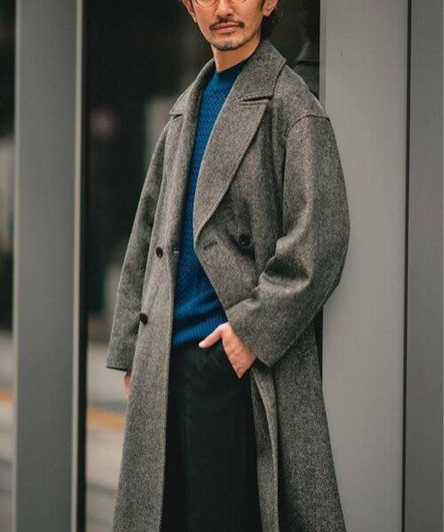 EDIFICE ナチュラル メリノウール ダブルオーバーコート