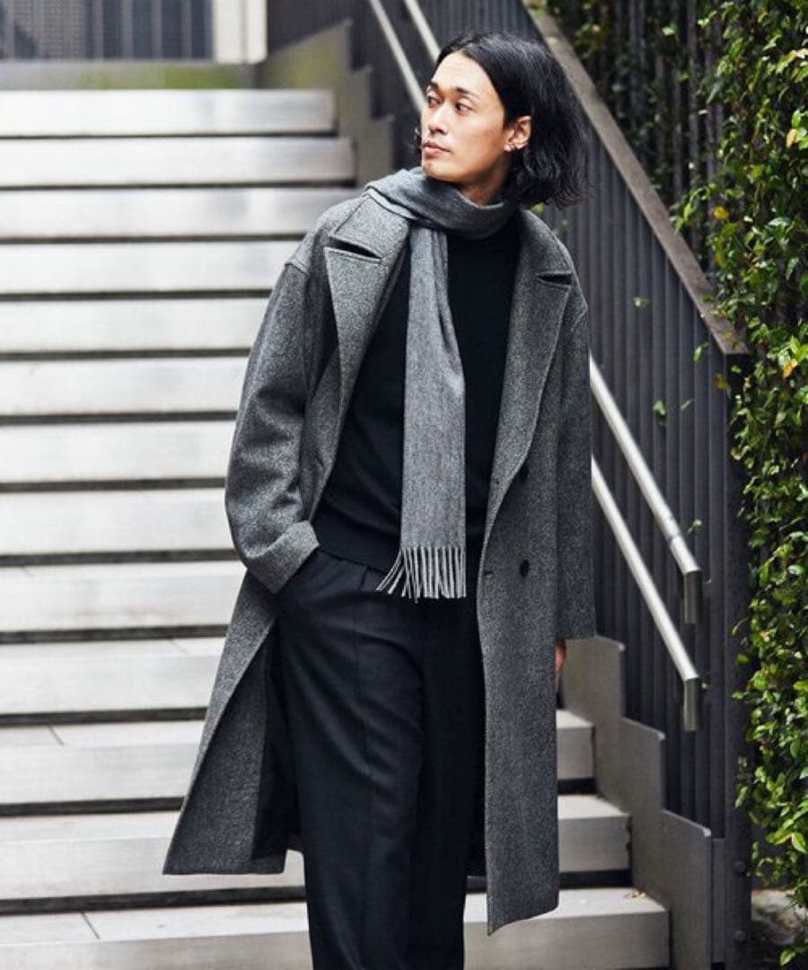 EDIFICE ナチュラル メリノウール ダブルオーバーコート