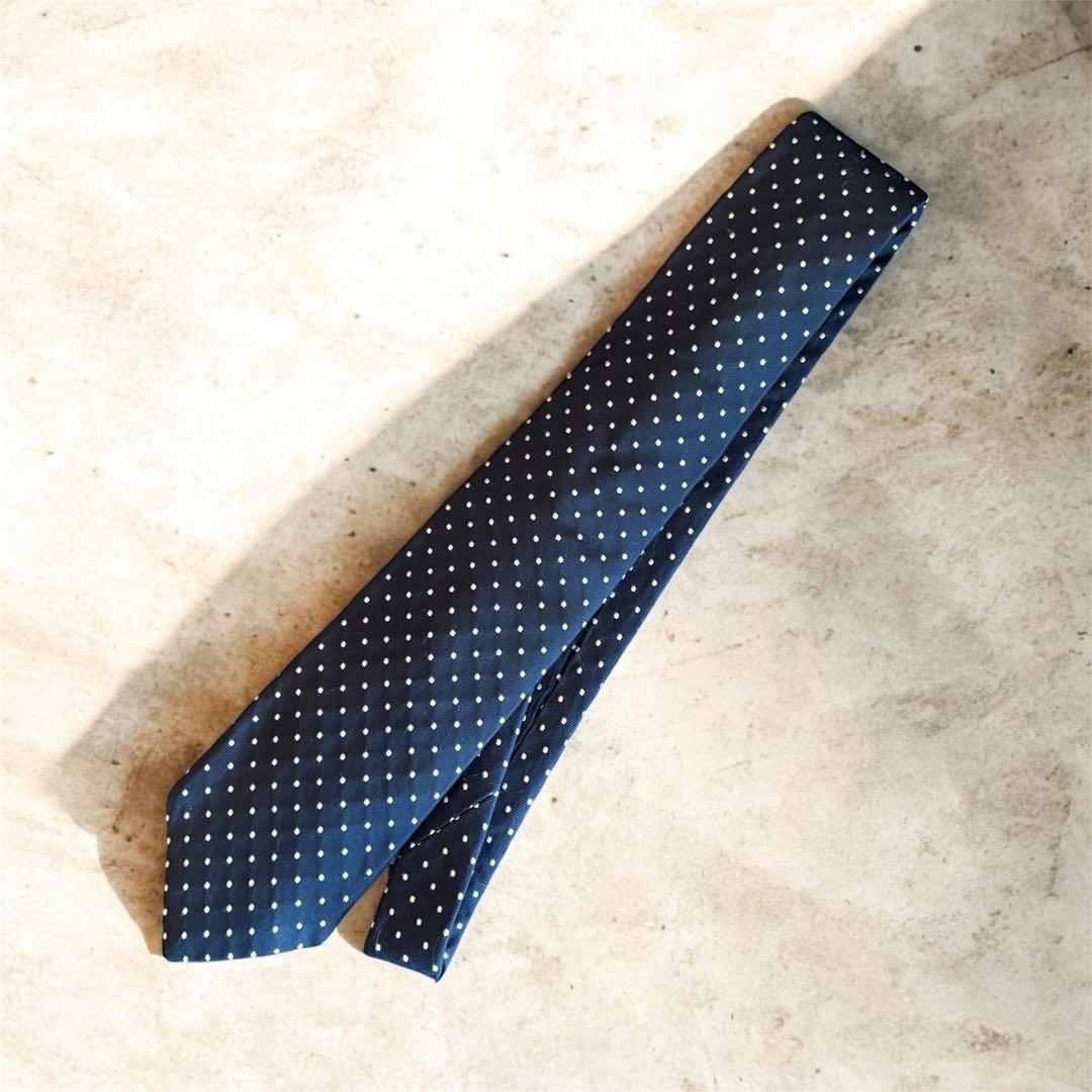 アンジェロフスコ ネイビー ネクタイ イタリア製 セッテピエゲ マリネッラ
