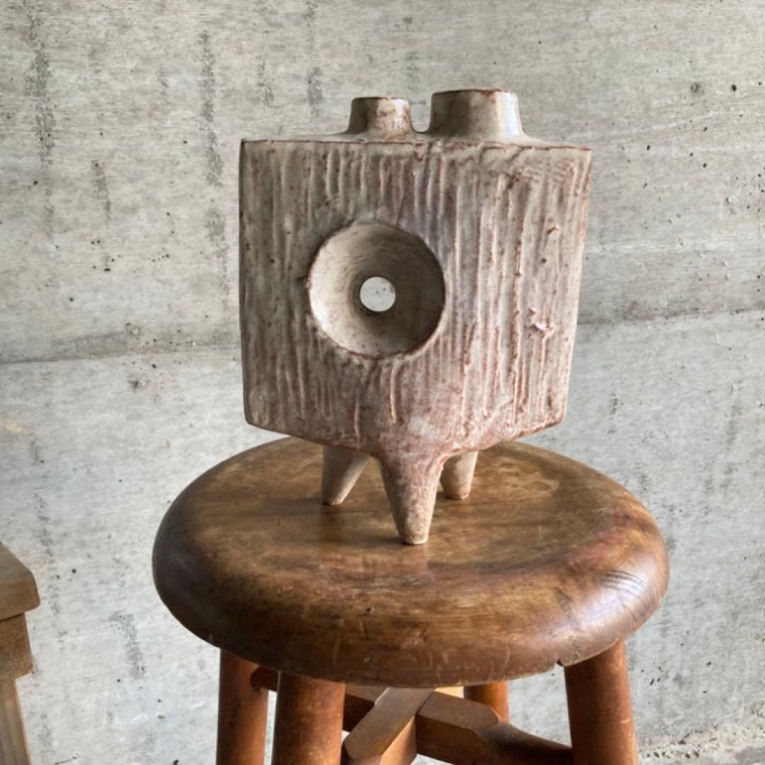 みゆき⁇ 花器 花瓶 フラワーベース 置物 オブジェ 陶器 モダン ３点 レトロ