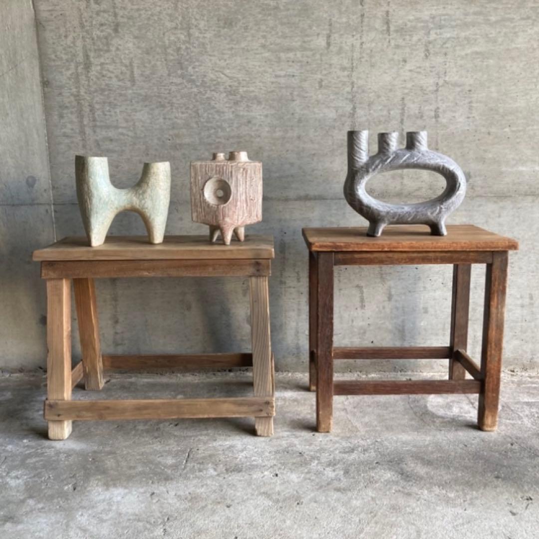 みゆき⁇ 花器 花瓶 フラワーベース 置物 オブジェ 陶器 モダン ３点 レトロ