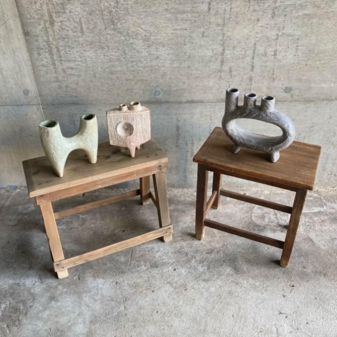 みゆき⁇ 花器 花瓶 フラワーベース 置物 オブジェ 陶器 モダン ３点 レトロ