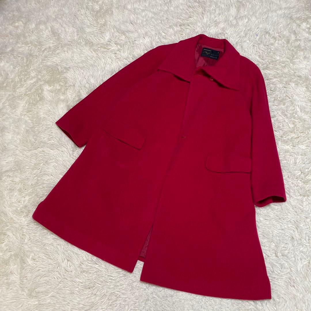 カシミヤ45% イタリー製生地の鮮やかロングコート　プレタポルテ