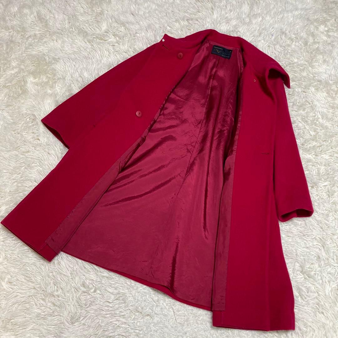 カシミヤ45% イタリー製生地の鮮やかロングコート　プレタポルテ