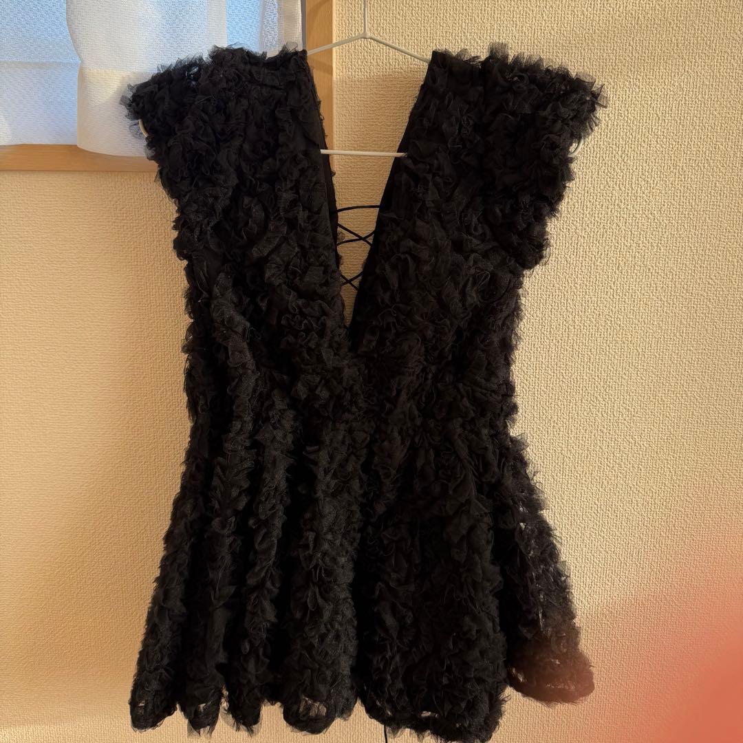 poláura フラワーペプラムバックリボンチュニック