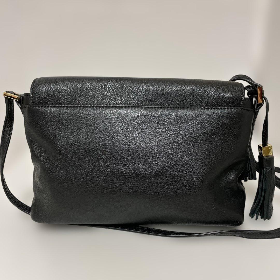 トリーバーチ テアメッセンジャーバッグ ショルダー レザー ブラック 中古