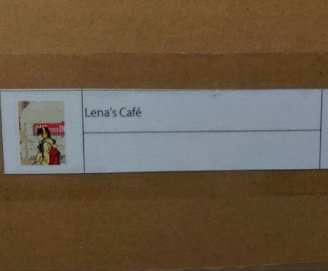 江口寿史　版画『Lena's Cafe』