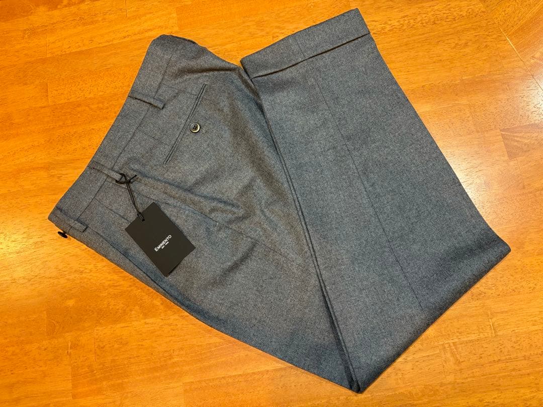 【極美品】タグ付　Eminento OSAKUライン グレー ウールスラックス