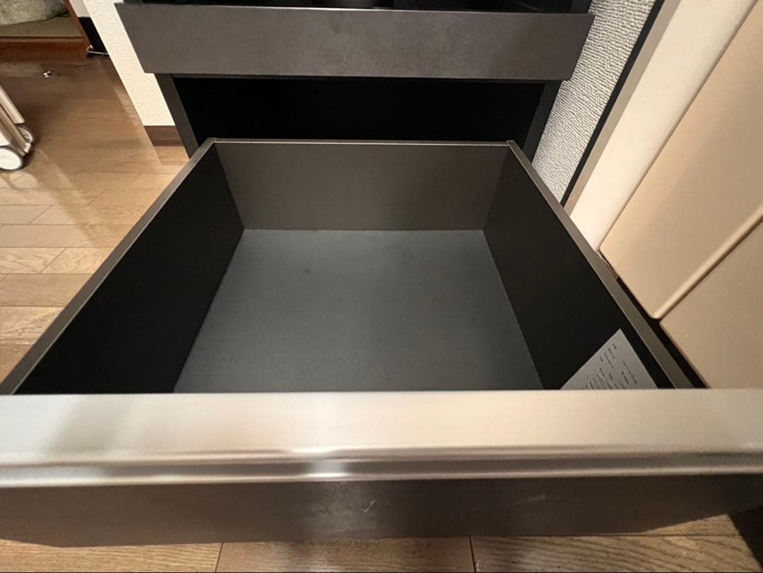 【値下げしました】【定価:43000円】スキマくん　レンジ台　黒　2段収納