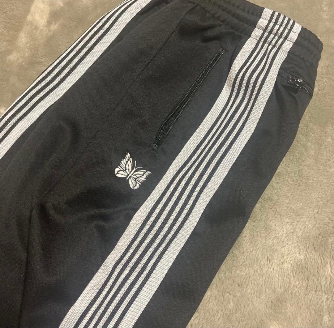 Needles トラックパンツ Poly Smooth ジップポケット ブラック