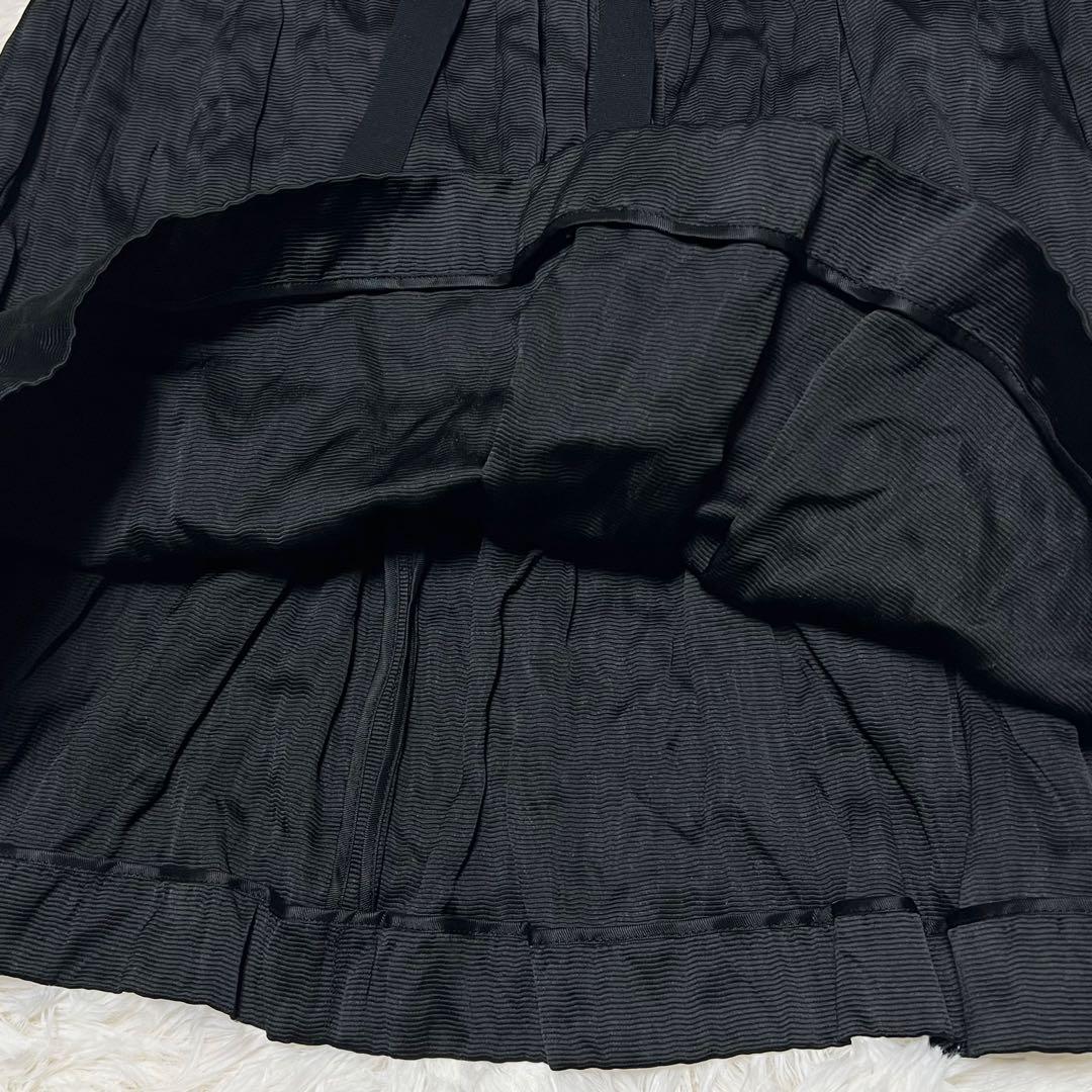 美麗品✨プラダ テスート ナイロン プリーツ スカート ブラック リボン シルク