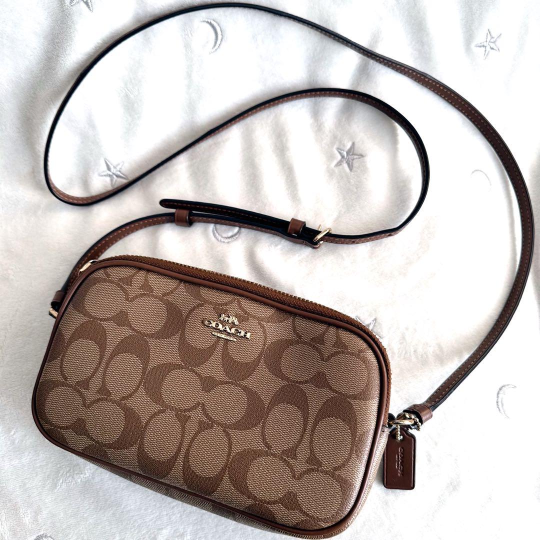 【あんこ】コーチ　ショルダーバッグ　カメラバッグ　シグネチャーWファスナー