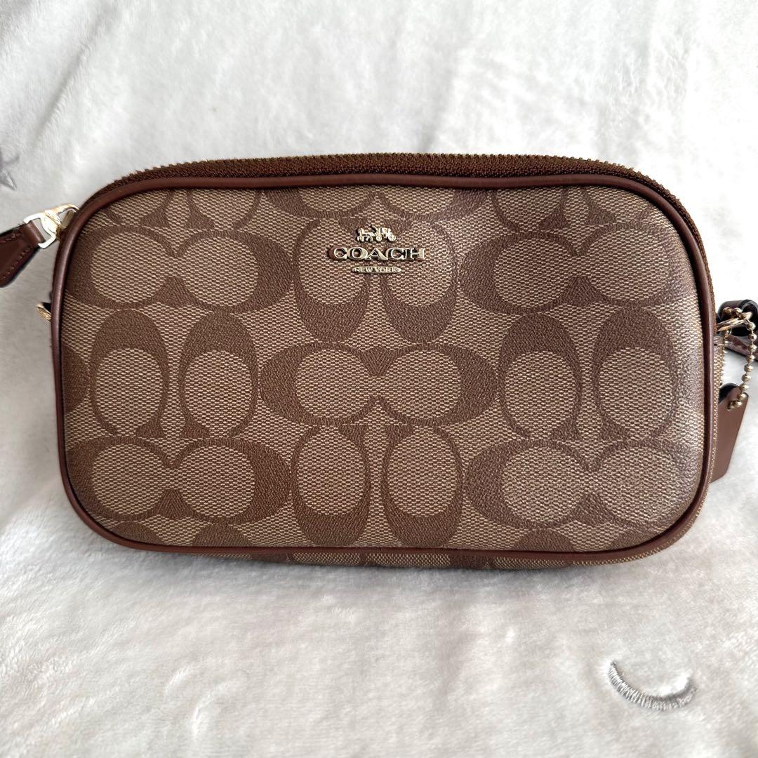 【あんこ】コーチ　ショルダーバッグ　カメラバッグ　シグネチャーWファスナー