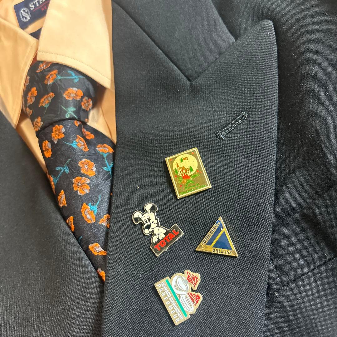 セットアップ ダブルスーツ 成人式 入学式 ピンズ vintage no.126