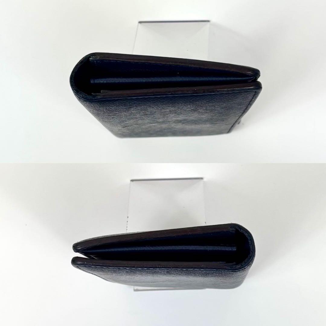 美品 ルイヴィトン タイガ ポルトフォイユ ブラザ 財布 ネイビー系 二つ折り