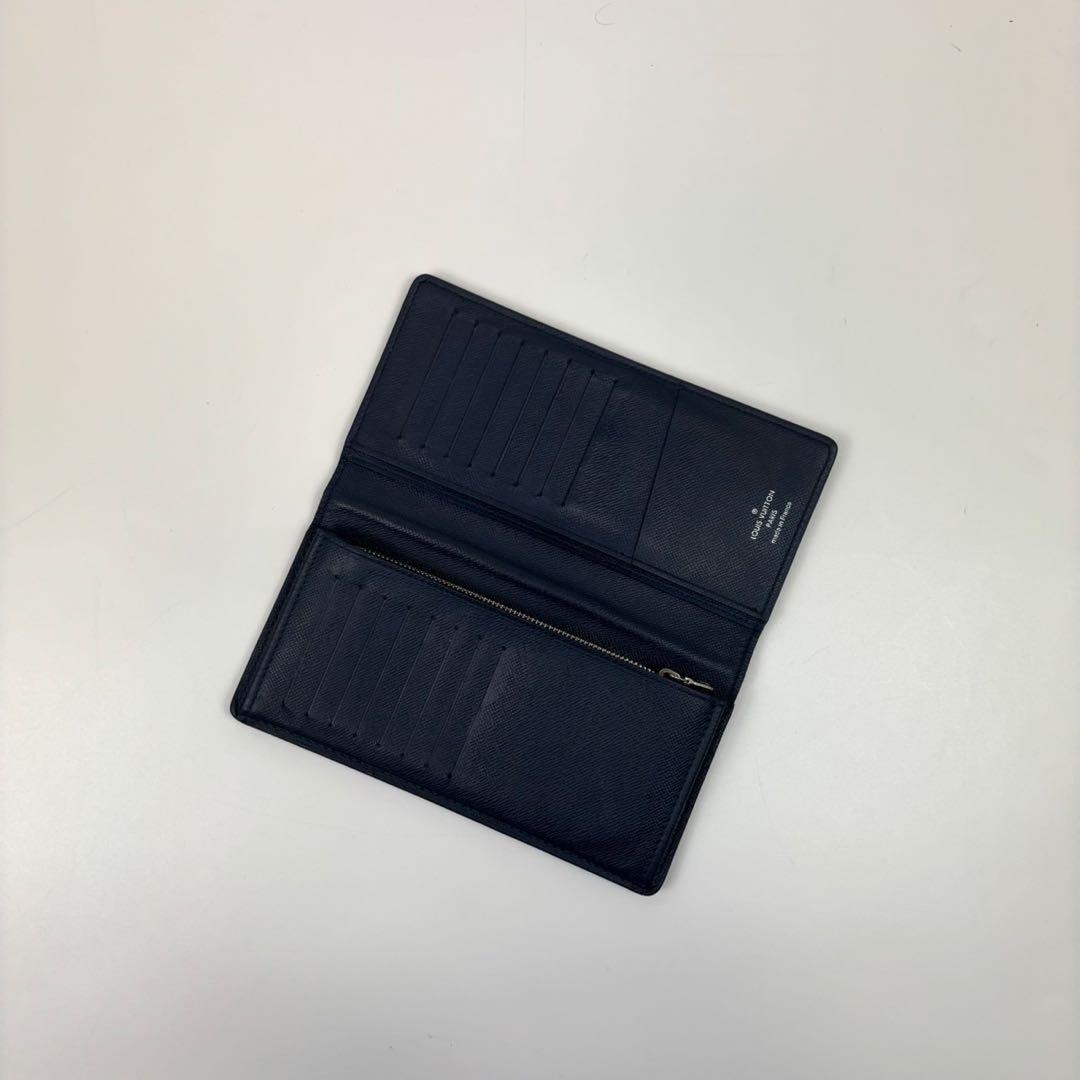 美品 ルイヴィトン タイガ ポルトフォイユ ブラザ 財布 ネイビー系 二つ折り