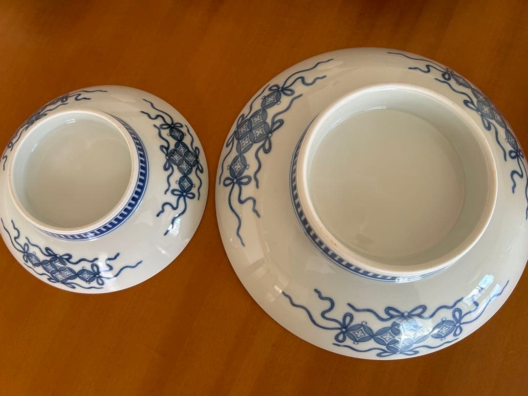 伊万里　色鍋島　花柄と竹模様の高台皿　9枚セット