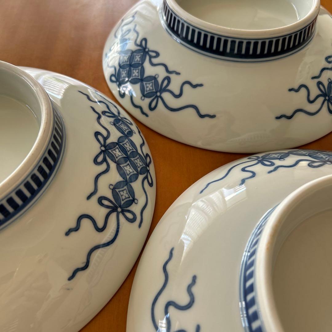 伊万里　色鍋島　花柄と竹模様の高台皿　9枚セット