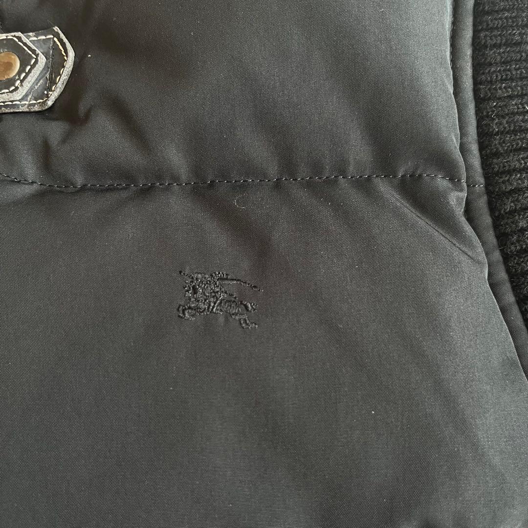 バーバリー　ダウンベスト　ノバチェック　Mサイズ　ベルト　リブ　黒　ホースロゴ