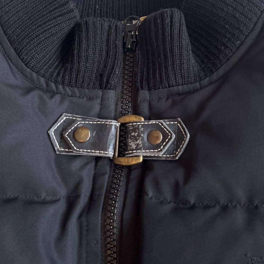 バーバリー　ダウンベスト　ノバチェック　Mサイズ　ベルト　リブ　黒　ホースロゴ