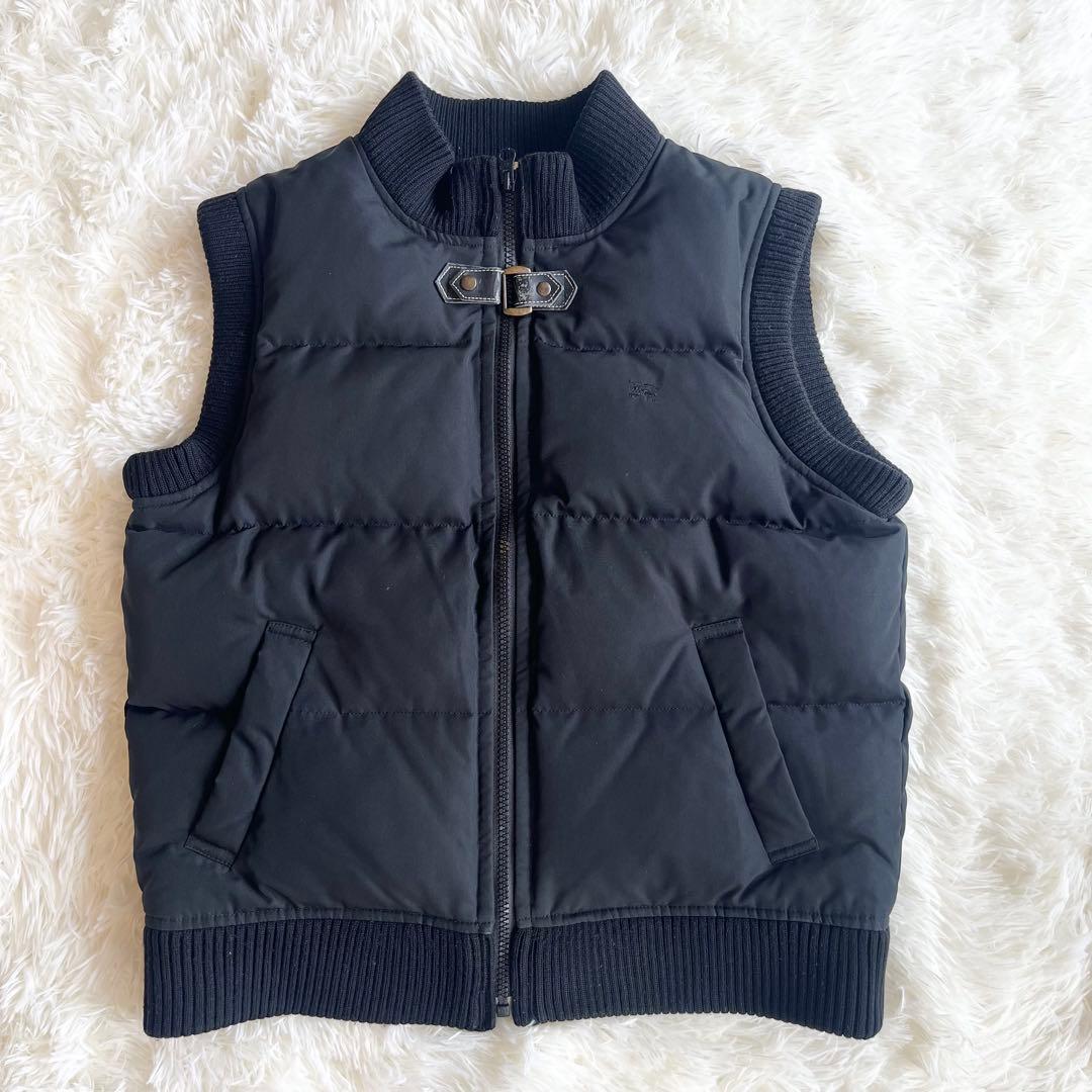 バーバリー　ダウンベスト　ノバチェック　Mサイズ　ベルト　リブ　黒　ホースロゴ