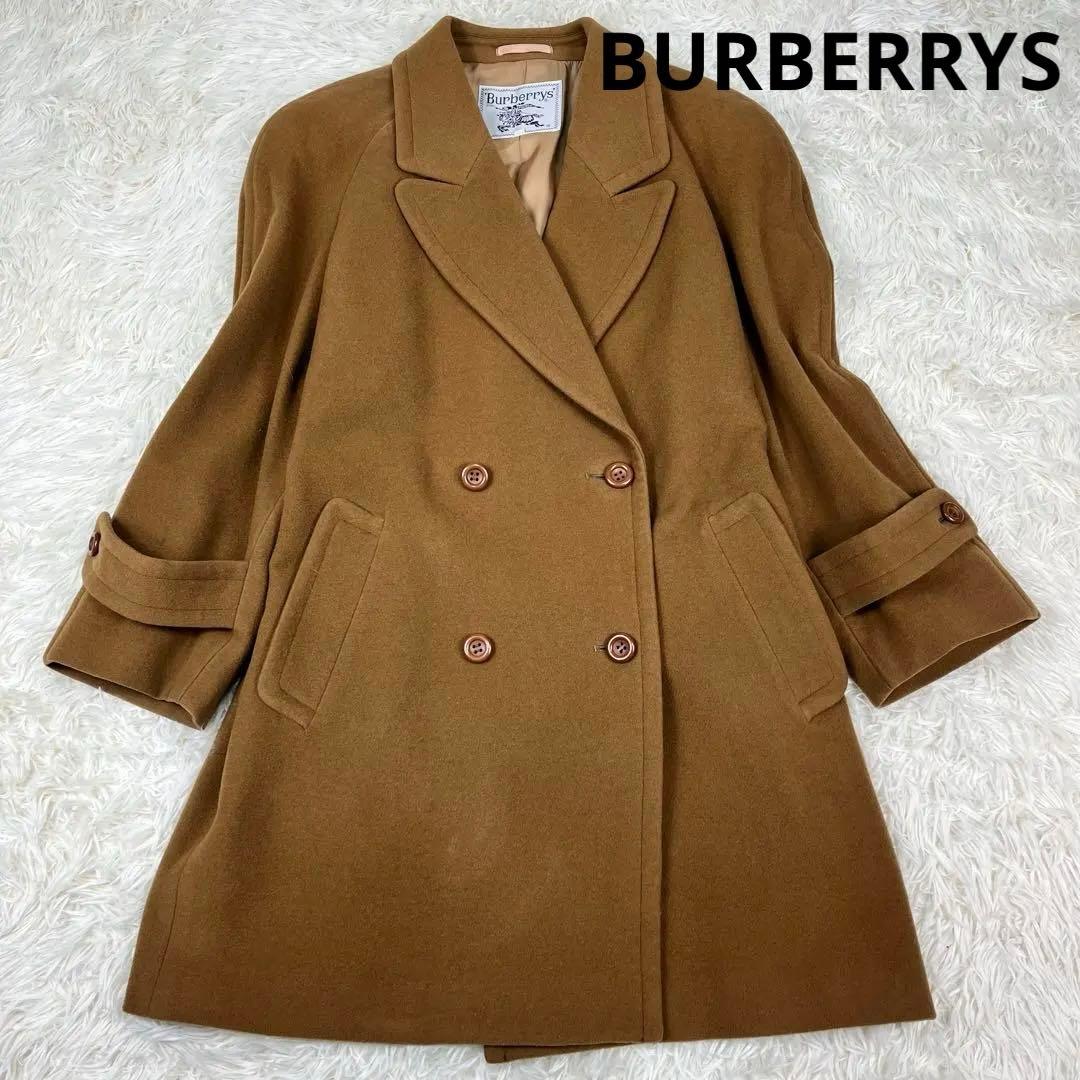 【極美品】バーバリーズ ダブルチェスターコート カシミヤ混 Lサイズ ブラウン