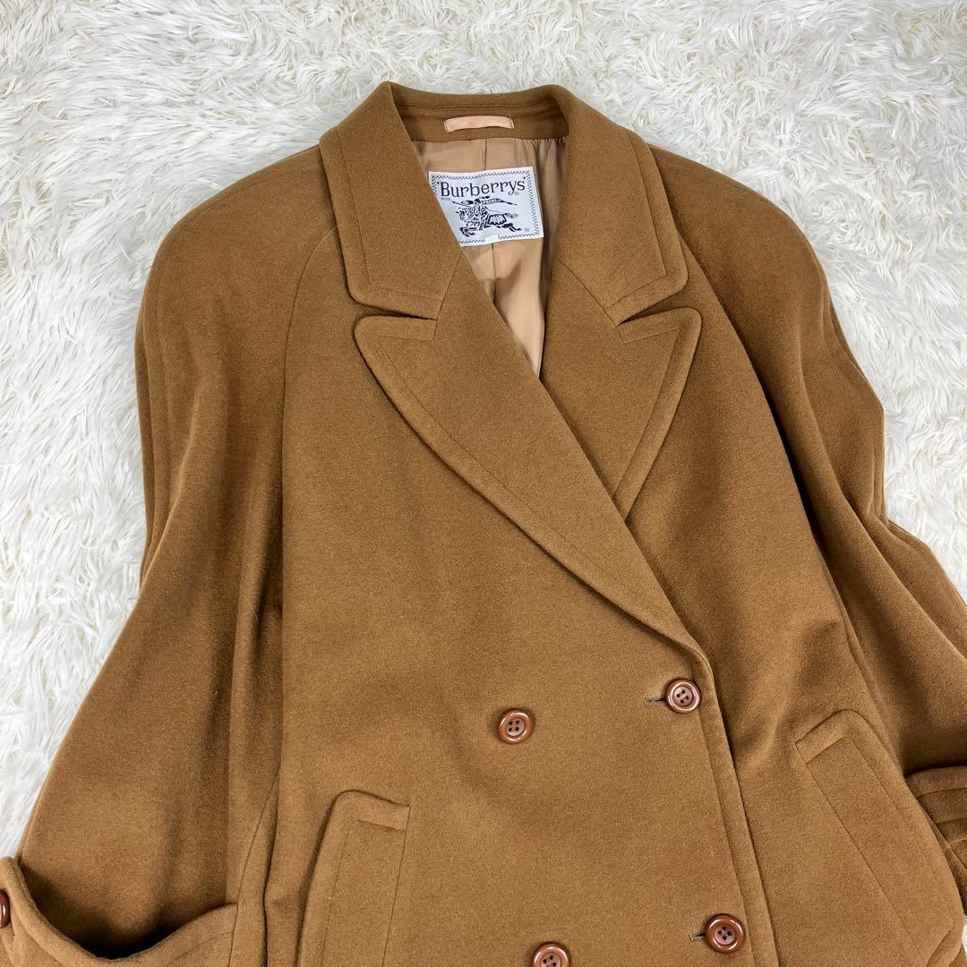 【極美品】バーバリーズ ダブルチェスターコート カシミヤ混 Lサイズ ブラウン