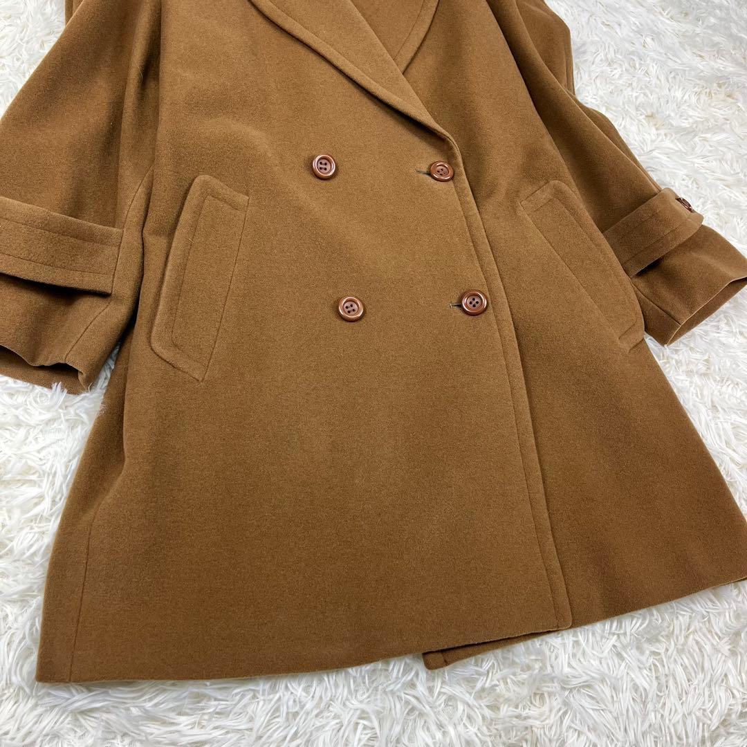 【極美品】バーバリーズ ダブルチェスターコート カシミヤ混 Lサイズ ブラウン