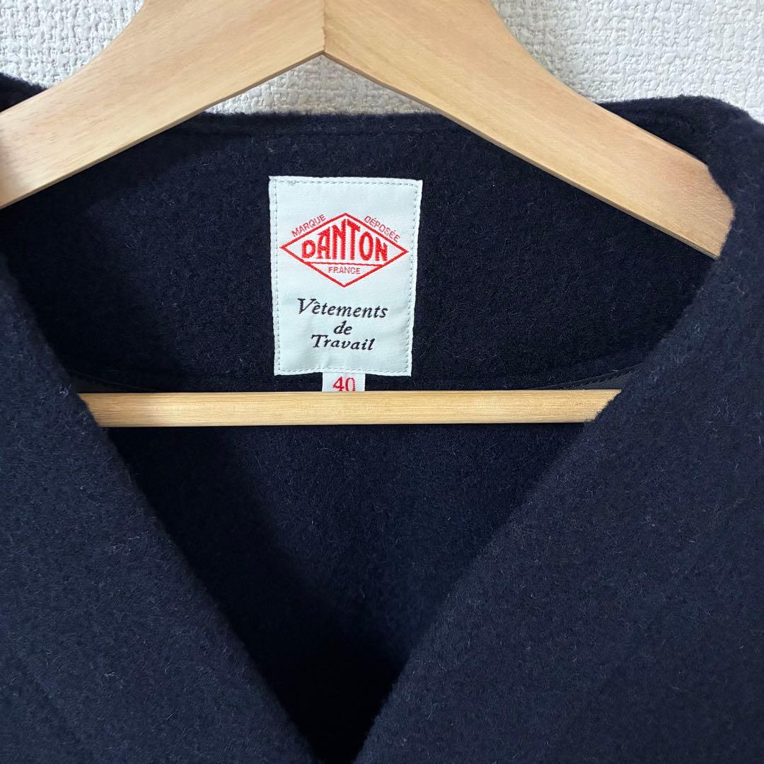 【美品】DANTON ダントン ウールモッサノーカラージャケット サイズ 40