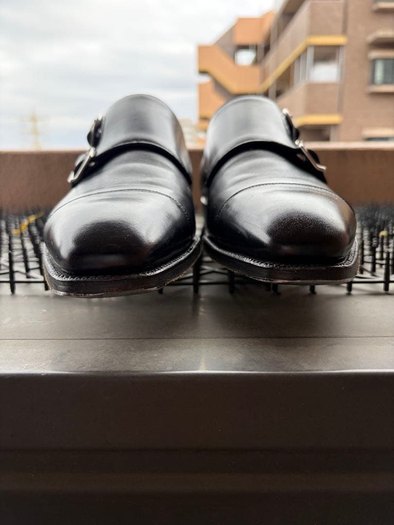 GAZIANO & GIRLING ブラック ダブルモンクシューズ