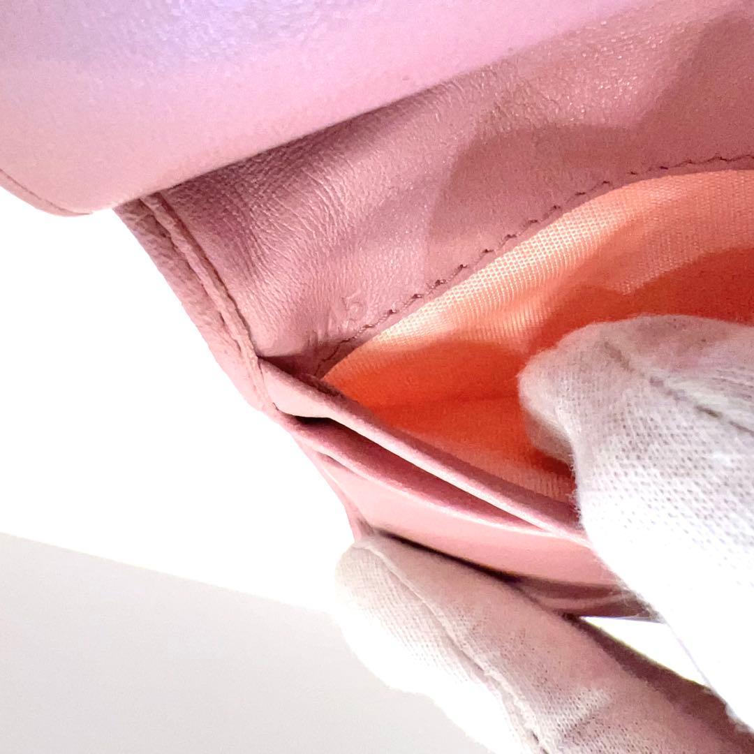 ミュウミュウ マテラッセ 折り財布 ビジュー クリスタル ゴールド金具 ピンク