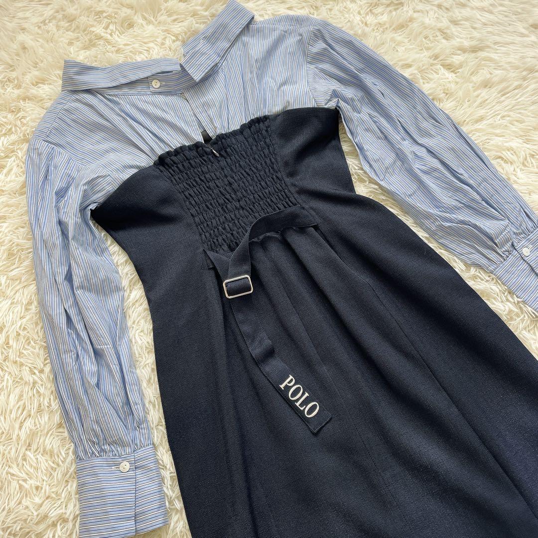 ラルフローレン　ラグナムーン　POLO BCSコラボシャツドッキングワンピースS