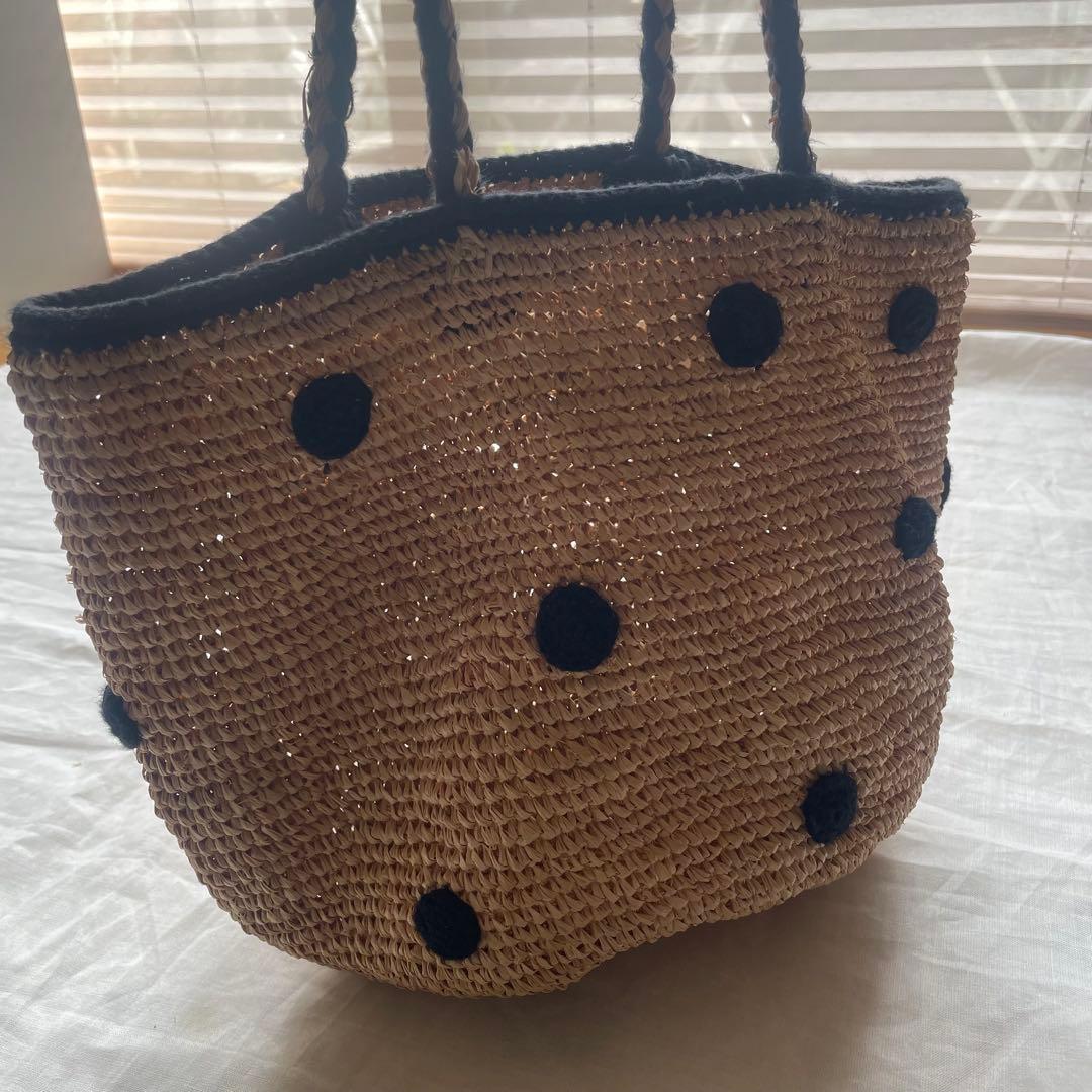 noro ノロ ラフィア ドット カゴバッグ