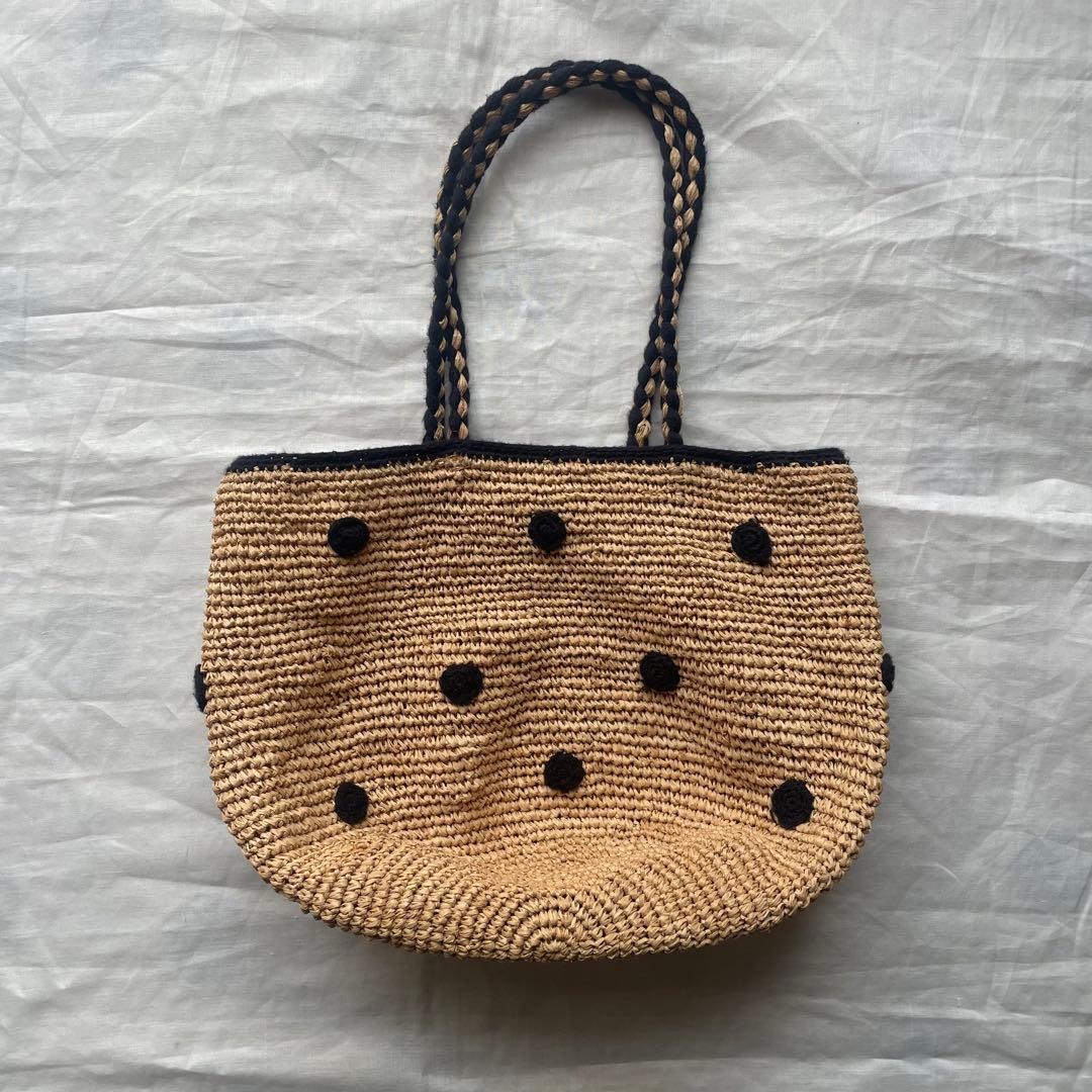 noro ノロ ラフィア ドット カゴバッグ