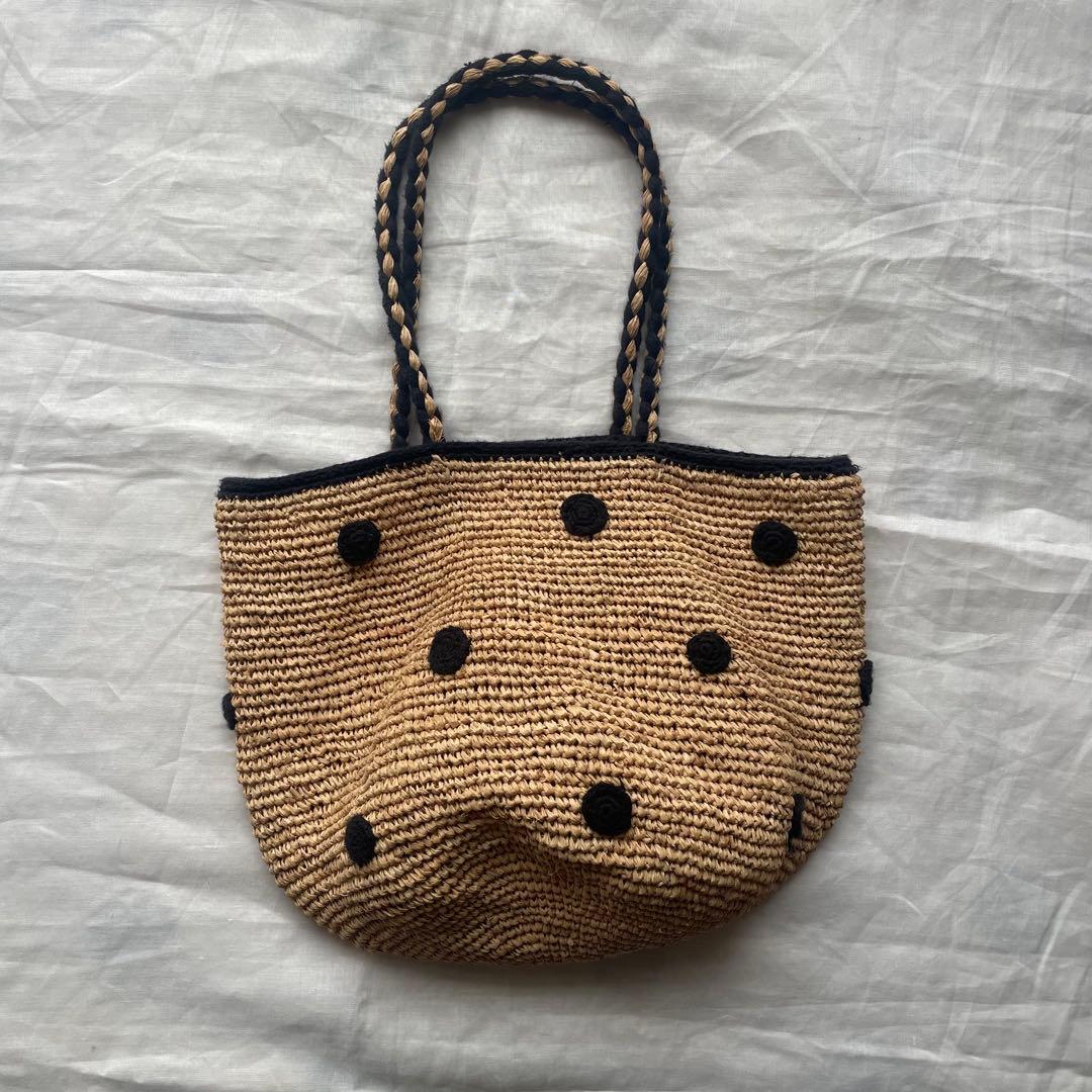 noro ノロ ラフィア ドット カゴバッグ