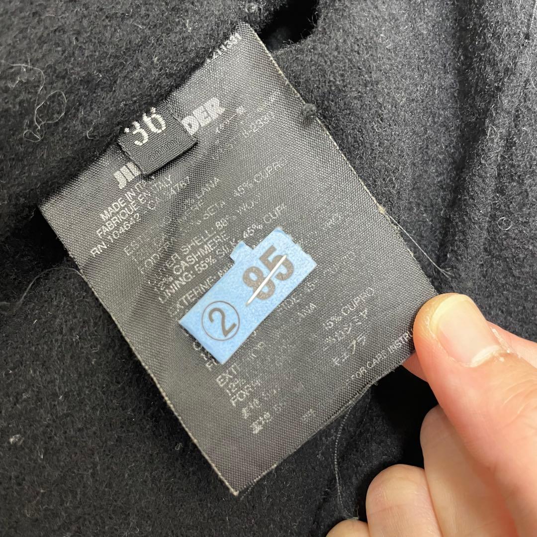 【美品】ジルサンダー カシミヤ ウール ロングコート ブラック 36