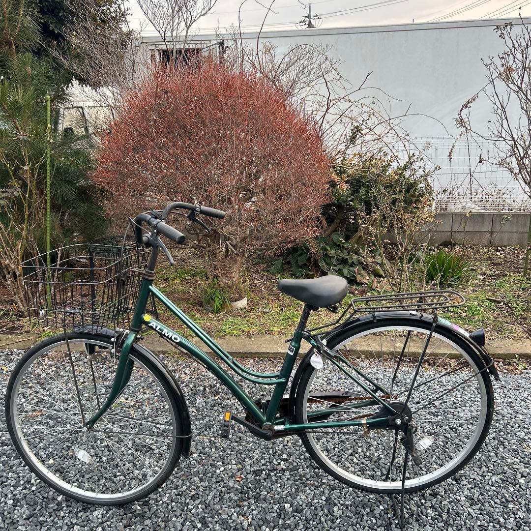 ALMO 自転車　27インチ　￼グリーン シティサイクル スチールフレーム