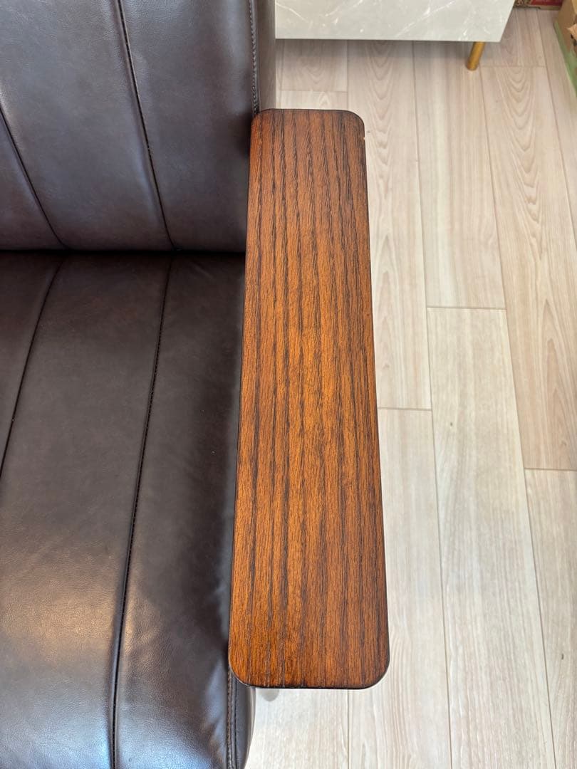 ★最終値引き★ニトリ　2人掛けソファ 合皮 ステイン2KD Nシールド DBR