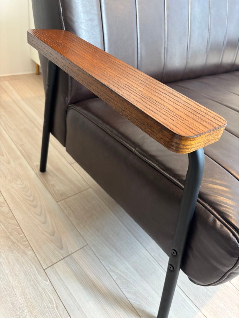 ★最終値引き★ニトリ　2人掛けソファ 合皮 ステイン2KD Nシールド DBR