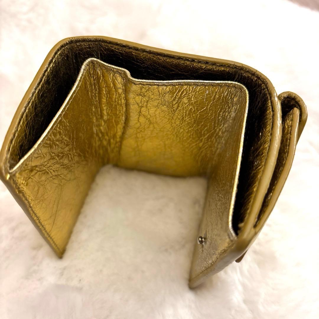 BALENCIAGA バレンシアガ ペーパーミニウォレット ゴールド 財布