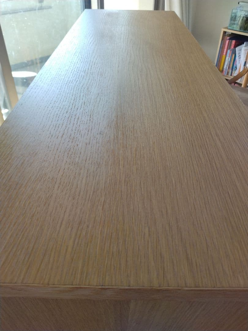 【訳あり美品】MUJI無印良品 オーク材テレビ台110cm/引戸AVラックボード