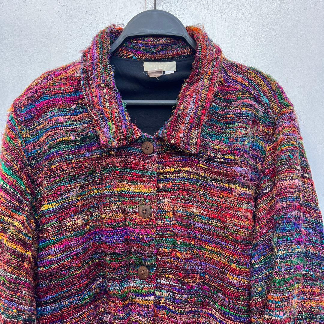 USED USA古着 カラフル デザインジャケット シルク vintage XL