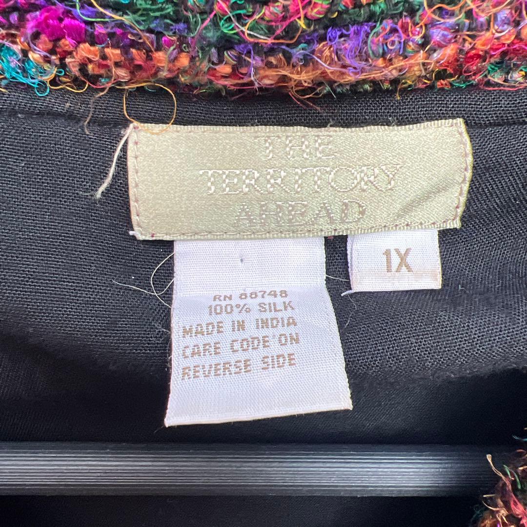 USED USA古着 カラフル デザインジャケット シルク vintage XL