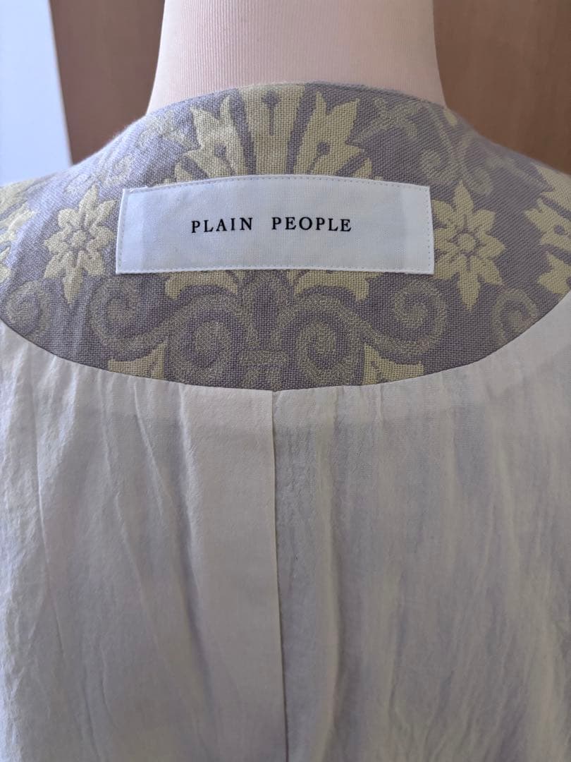PLAIN PEOPLE ノーカラージャケット グレー・イエロー