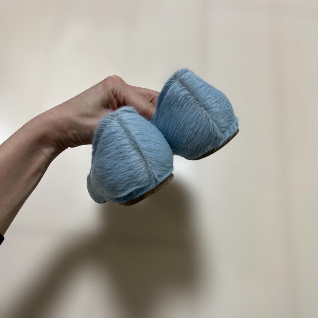 pippichic 水色ビジュー付きフラットシューズ