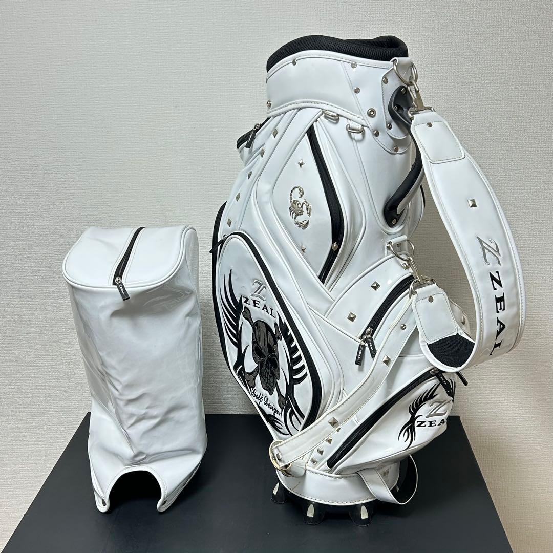 ZEAL 限定 スカルデザイン キャディバッグ 9.0型 3点式 ド派手