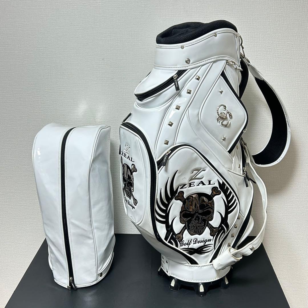 ZEAL 限定 スカルデザイン キャディバッグ 9.0型 3点式 ド派手