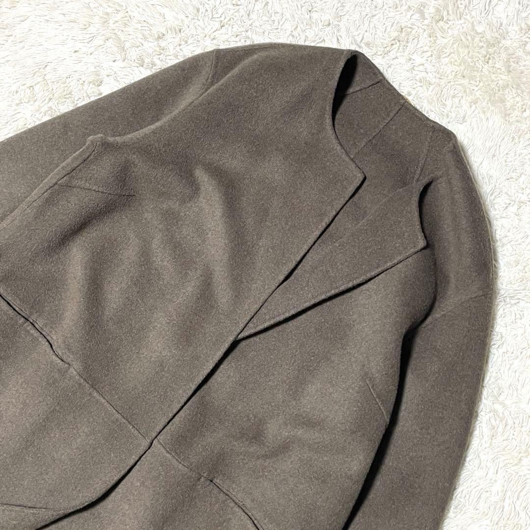 美品 ミューズドゥーズィーエムクラス リバーロングノーカラーコート 38