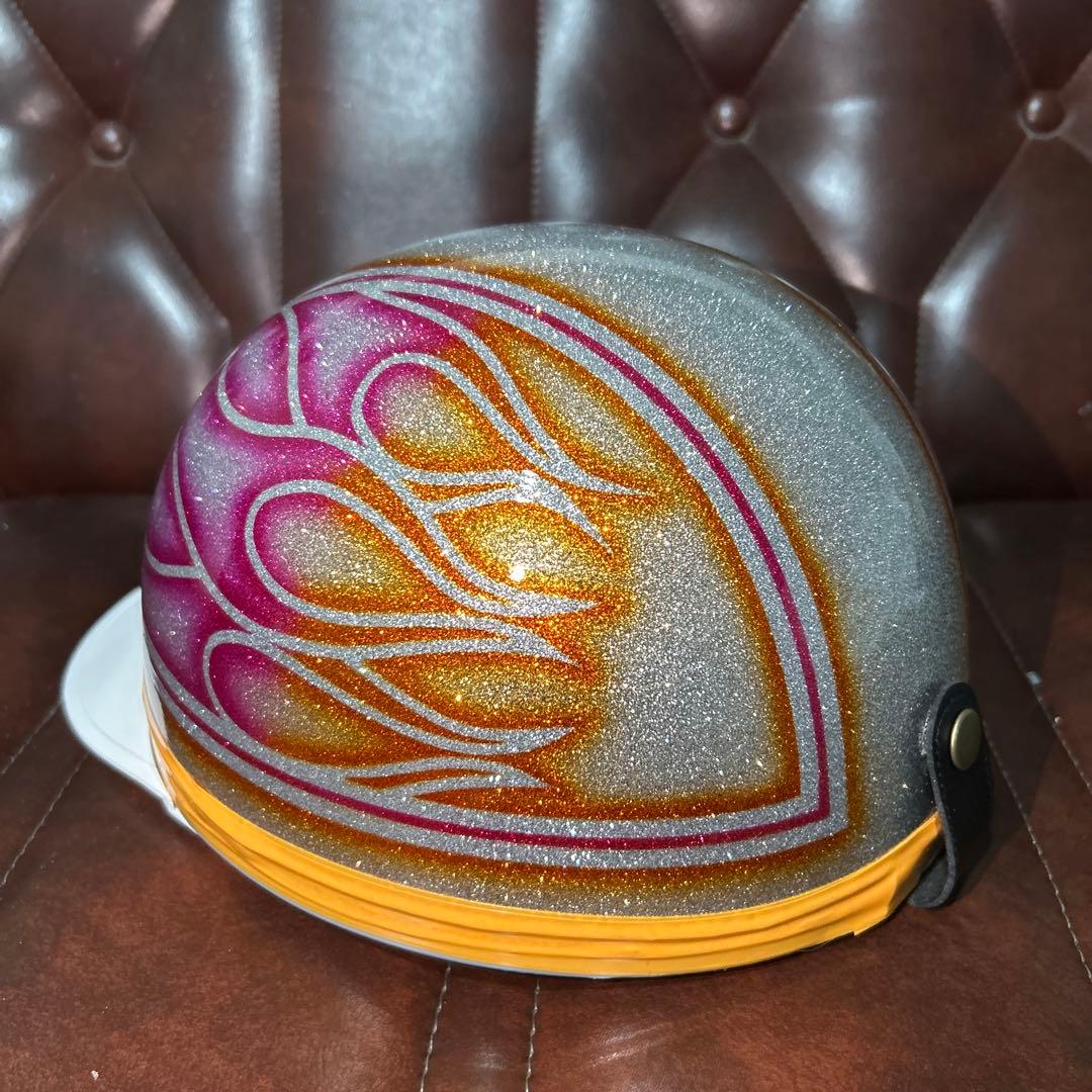 カスタムコルク半　グラデーション　ラメラメ　ファイヤー　三つボタン