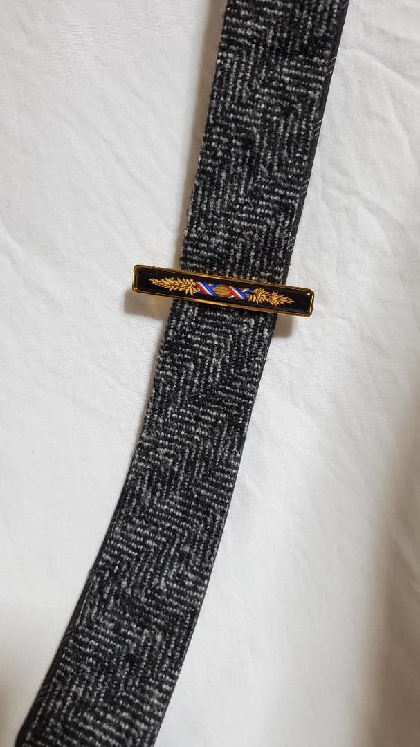 正規良 エルメス エマイユ ネクタイピン タイバー 七宝焼 紺黒×mixカラー